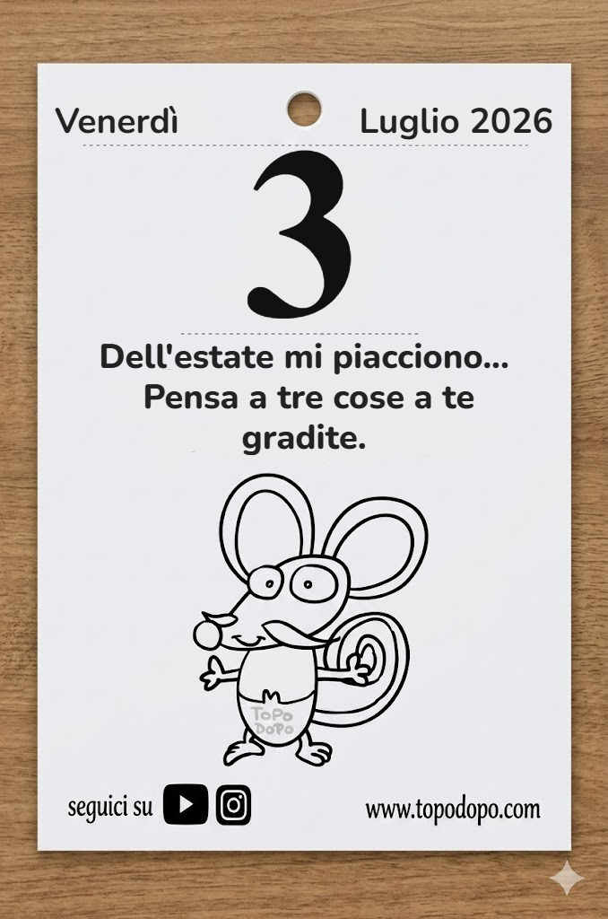 Calendario venerdì 3 luglio 2026