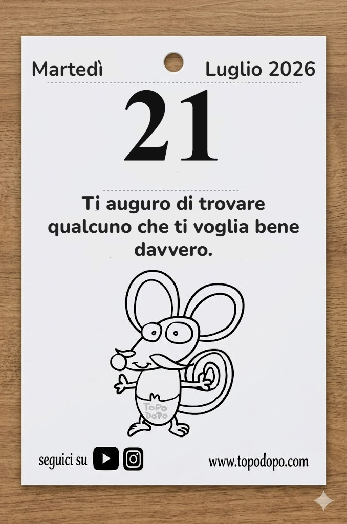 Calendario martedì 21 luglio 2026