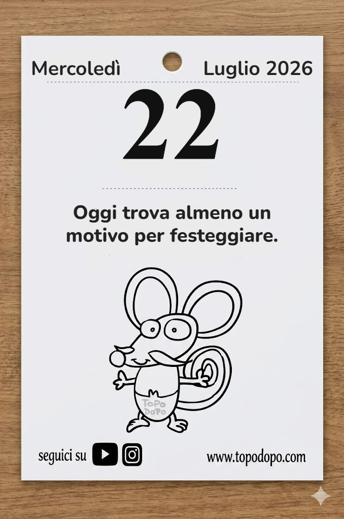 Calendario mercoledì 22 luglio 2026