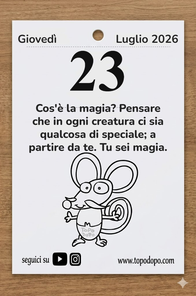 Calendario giovedì 23 luglio 2026