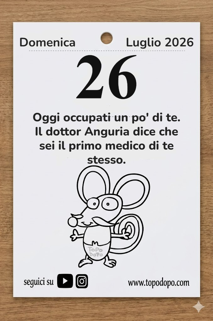 Calendario domenica 26 luglio 2026