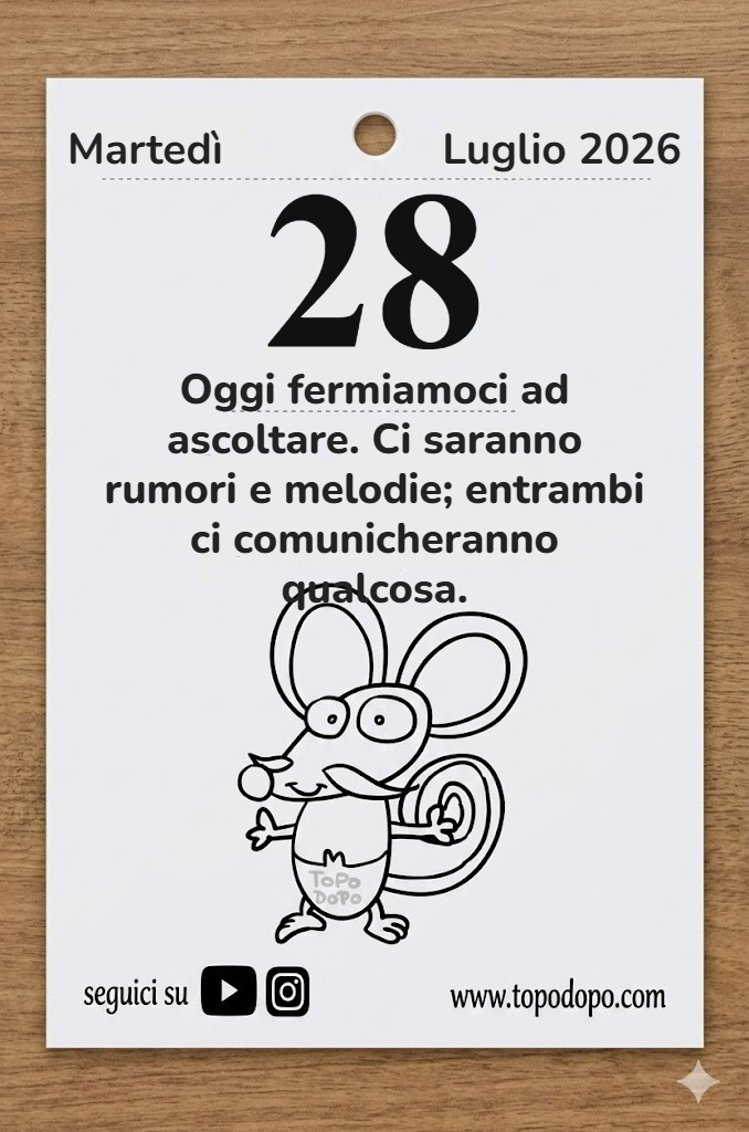Calendario martedì 28 luglio 2026